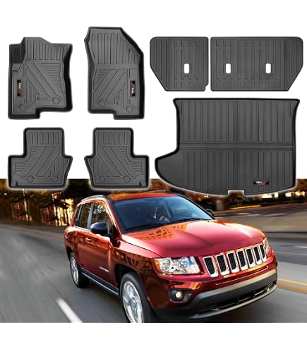 OMAC Waterproof TPE Cargo Mat Liner For Jeep Compass 2007-2017 – Black, Custom Fit