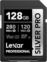 Lexar Silver Pro 128GB SDXC UHS-II U3 V60 Read 280MB/s Write 120MB/s