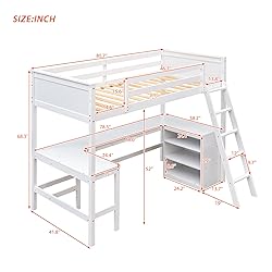Harper & Bright Designs Twin Size Loft Bed with