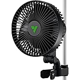 VIVOSUN AeroWave A6 Grow Tent Clip Fan, 6" Auto Oscillating Fan, 1-Pack | Secure Non-Slip Clamp, Strong Air Circulating, Low Noise, US Patented Circulation Fan for Hydroponic Ventilation