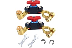 2Pcs Car Battery Power Cut-Off Switch Breaker, Pure Copper Stable Transmission Adjustable High Conductivity 12v-24v Battery D