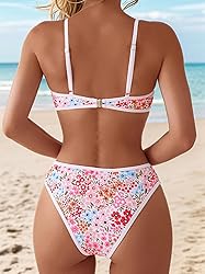 Fanuerg Women's Triangle Bikini Sets O Ring Linked
