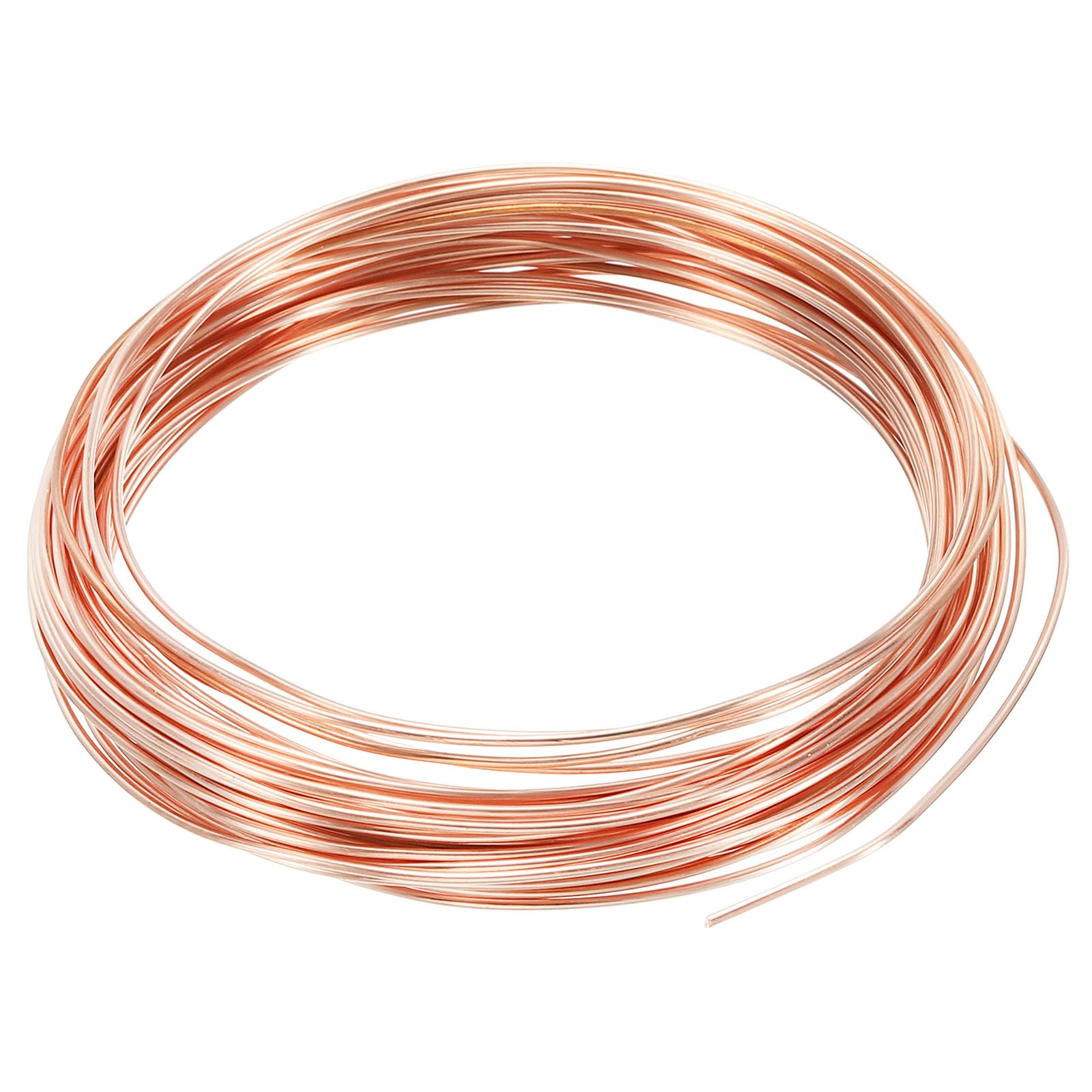 PATIKIL 32.8 Feet Solid Bare Copper Wire, 18 Gauge 99.9% Pure Copper Wire 1.2mm Soft Beading Wire Metal Plant Stem Ties for Jewelry Craft (10m)
