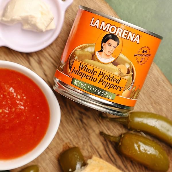 LA MORENA WHOLE PICKLED JALAPENO PEPPERS, 13OZ (1 UNIT)