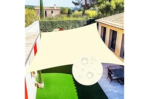 Artpuch Waterproof Sun Shade Sail 4' x 7' Rectangular Cream Shade Canopy 90% UV Resistant for Outdoor Patio Garden Backyard WP05 Customized