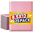Metronic Bubble Mailers 8.5x11 Inch 25 Pack Light Pink Padded Envelopes Waterproof Bubble Mailer for Decorations Packaging, Small Business, Boutique, Packaging