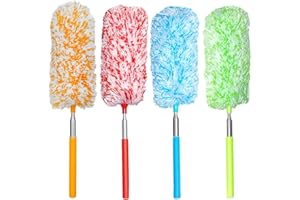Tonmp 4 Pcs, [Microfiber] Hand [Duster] [Washable] Microfibre Cleaning Tool Extendable [Duster]s for Cleaning Office, Car, Computer, Air Condition