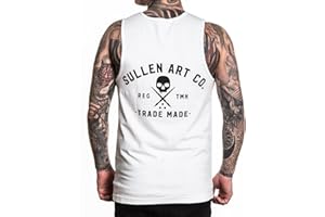 Sullen Men's Elemental Tattoo Lifestyle Graphic Art Premium Sleeveless Tank Top White