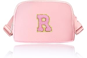 JANHAVI Personalized Back to School Gift for Tween Girls, Graduation Gift for Teens Kids Daughter Sister Her, Preppy Waist Pack with Adjustable Strap, Mini Crossbody Pack for Cute Trendy Stuff-Pink R