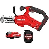 CRAFTSMAN V20 Mini Cordless Chainsaw, Pruning Saw, 6" Chain, Small Handheld Chainsaw, 2Ah Battery and Charger Included, Tree Trimming and Pruning, Compact and Lightweight (CMCCS320D1)
