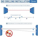 Yeabett Extendable Curtain Poles 48-190.5cm, No Drilling, White view 5