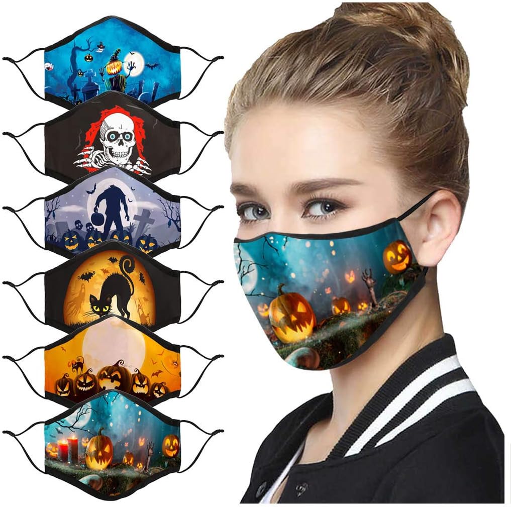 vijTIAN Adults Halloween Face Mask Gift Washable Breathable Women and