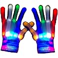 DALEDWN Led Gloves 5 Colors 6 Modes Light up Gloves Rave Gloves Finger Light Flashing Gloves Cool Fun Toys (M)