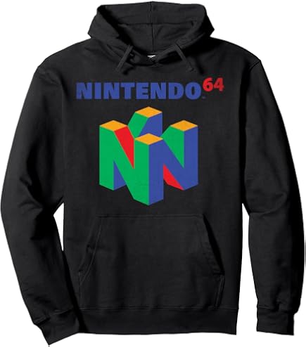 ニンテンドー64 パーカー　ブラック　Lサイズ　スウェット Amazon.com: Nintendo 64 Logo Colorful Graphic Hoodie Pullover