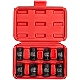 Sunex Tools 8-Piece CR-MO Steel Socket Set, 1/2-Inch Drive, Pipe Plug, Male/Female, SAE: 7/16'' to 5/8'', Heavy Duty Storage Case, Meets ANSI Standards, Model 2841
