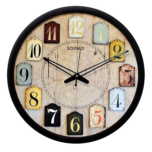 Buy Amazon Brand Solimo 12inch Wall Clock Designer (Silent