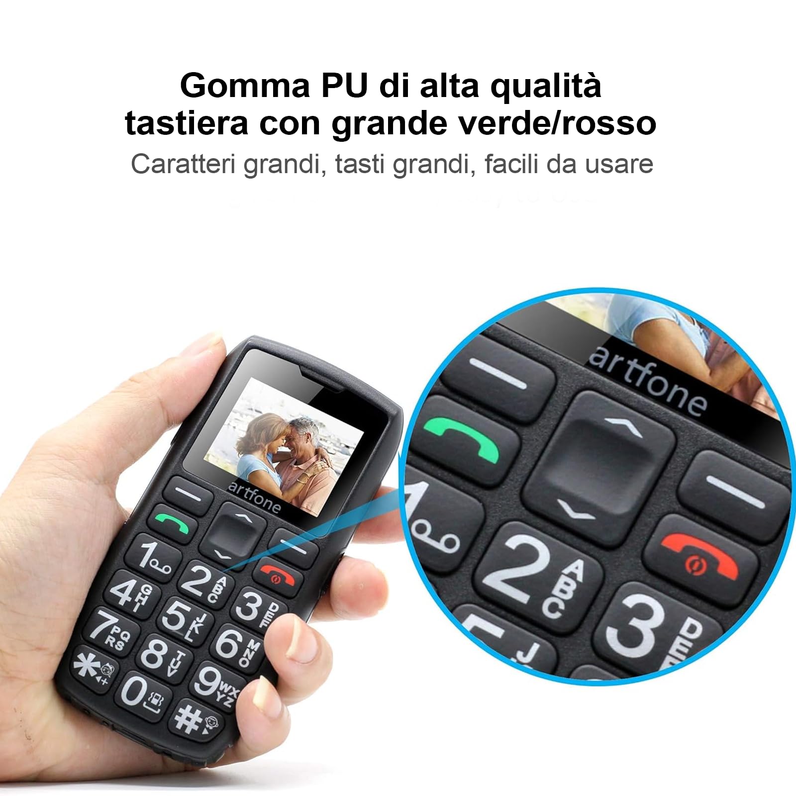 artfone C1+ Senior Mobile Phone without Contract, Dual SIM Mobile Phone with Emergency Call Button, Pensioner Mobile Phone Large Buttons, 1400 mAh Battery Long Standby Time, Large Button Mobile Phone with Charging Station, 1.77 Inch Colour Display