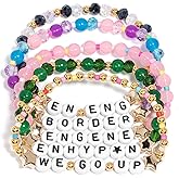 AICase for Enhypen Merch Gifts Inspired Crystal Bracelets 5 Pcs Stackable Stretch Friendship Beaded Bracelets Merchandise Jewelry Gifts for Fans Birthday Christmas Stocking Stuffers_207