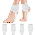 Zhanmai 2 Pairs Soccer Guard Ankle Support Pads Football Ankle Protection Protector Elastic for Running Basketball Supplies(White)
