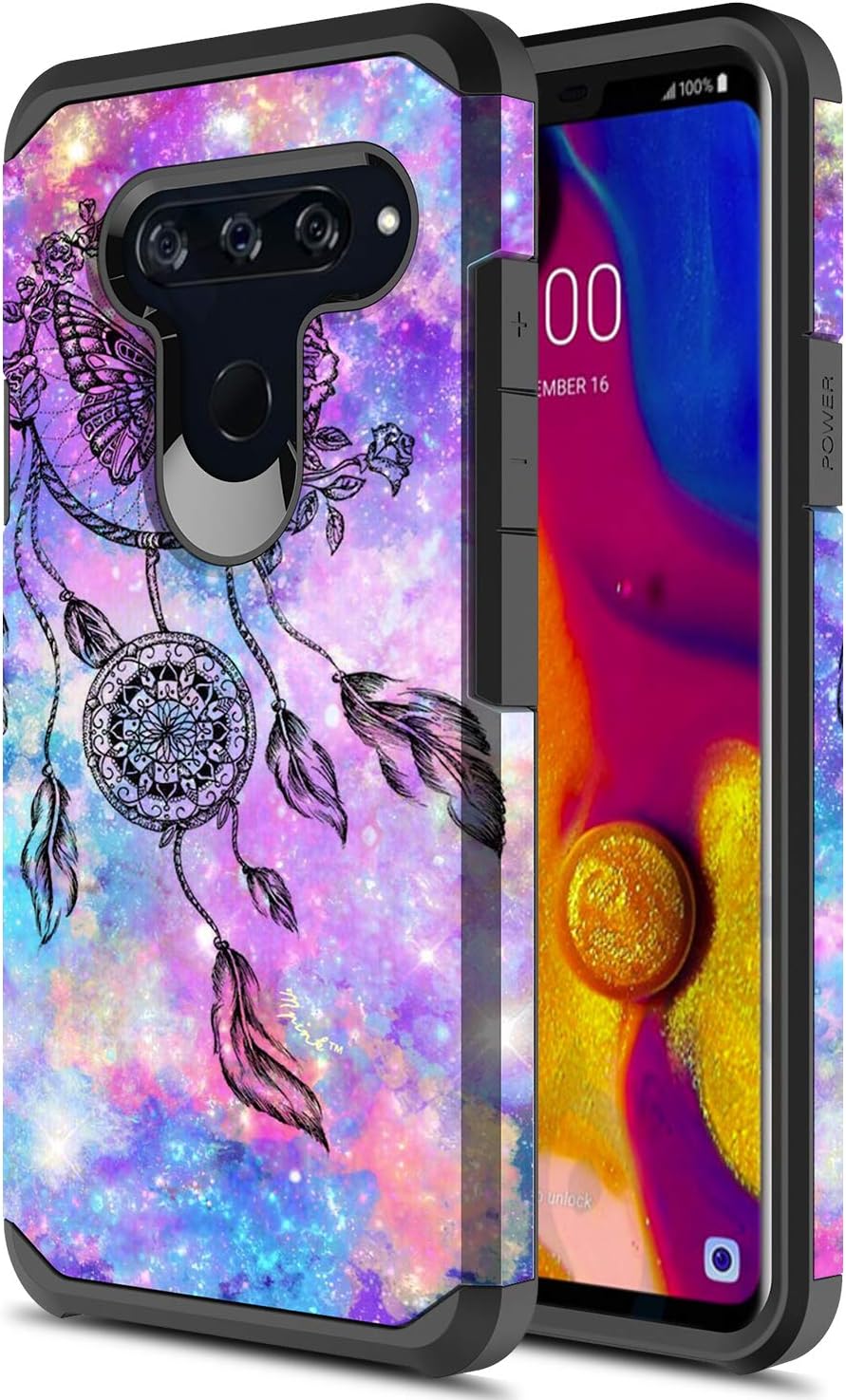 LG V40 ThinQ Case, Onyxii Hybrid Dual Layer Slim Graphic Armor Shockproof Impact Resistant Protective Cover Case for LG V40 ThinQ (Dream Catcher)