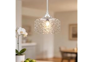 Brushed Nickel Pendant Lights Kitchen Island, Modern Hammered Glass Kitchen Pendant Lighting Over Island, Hanging Bathroom Li