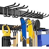 UUP 48" Garage Tool Organizer Wall Mount, 440lbs Garden Garage Storage Garage Organization with Adjustable Heavy Duty Hanging Hooks, Yard Rack Hanger System Shovel Rake Broom Ladder Holder, Men Gift