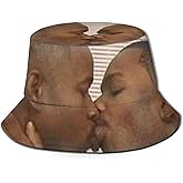 Two Black Men Kissing Meme Unisex Bucket Hat Summer Travel Beach Sun Hats Outdoor Cap