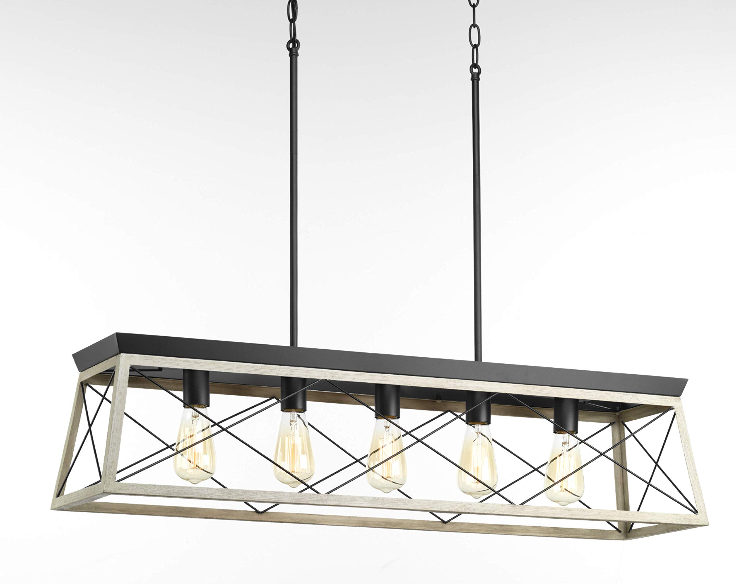 Progress Lighting P400048-143 Briarwood Graphite Five-Light Linear Chandelier