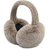 PIGBENGO Foldable Ear Muffs for Women Cold Weather Fluffy Earmuffs Winter Warm Headband Cute Slouchy Ear Warmers