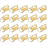 Swpeet 20-Piece Silver Key Fob Hardware Set - 1" (25mm) With Split Rings For DIY Bag Straps & Wristlets - View #4