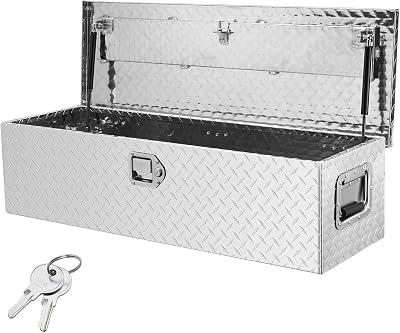 VEVOR Heavy Duty Aluminum Truck Bed Tool Box Diamond Plate 39x13x10 Silver
