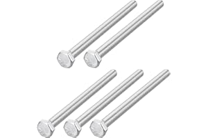 METALLIXITY Hex Bolts (M8-1.25x100mm) 5Pcs, 304 Stainless Steel Coarse Fully Threaded Hex Head Screw Bolt Machine Screws - fo