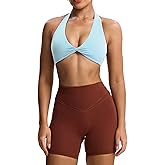 Aoxjox Women's Workout Halter Sport Bras Fitness Rosie Bra Yoga Crop Tank