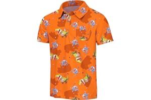 Silenroar Kids Hawaiian Shirt Boys Golf Polo Beach Top Tropical, Short Sleeve Aloha Printed Tee