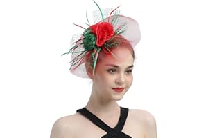 LATIMOON Fascinators for Women Derby Pillbox Hat Cocktail Tea Party Feather Headband