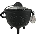 Crystalo - Triple Moon Cast Iron Cauldron with Lid, 4"
