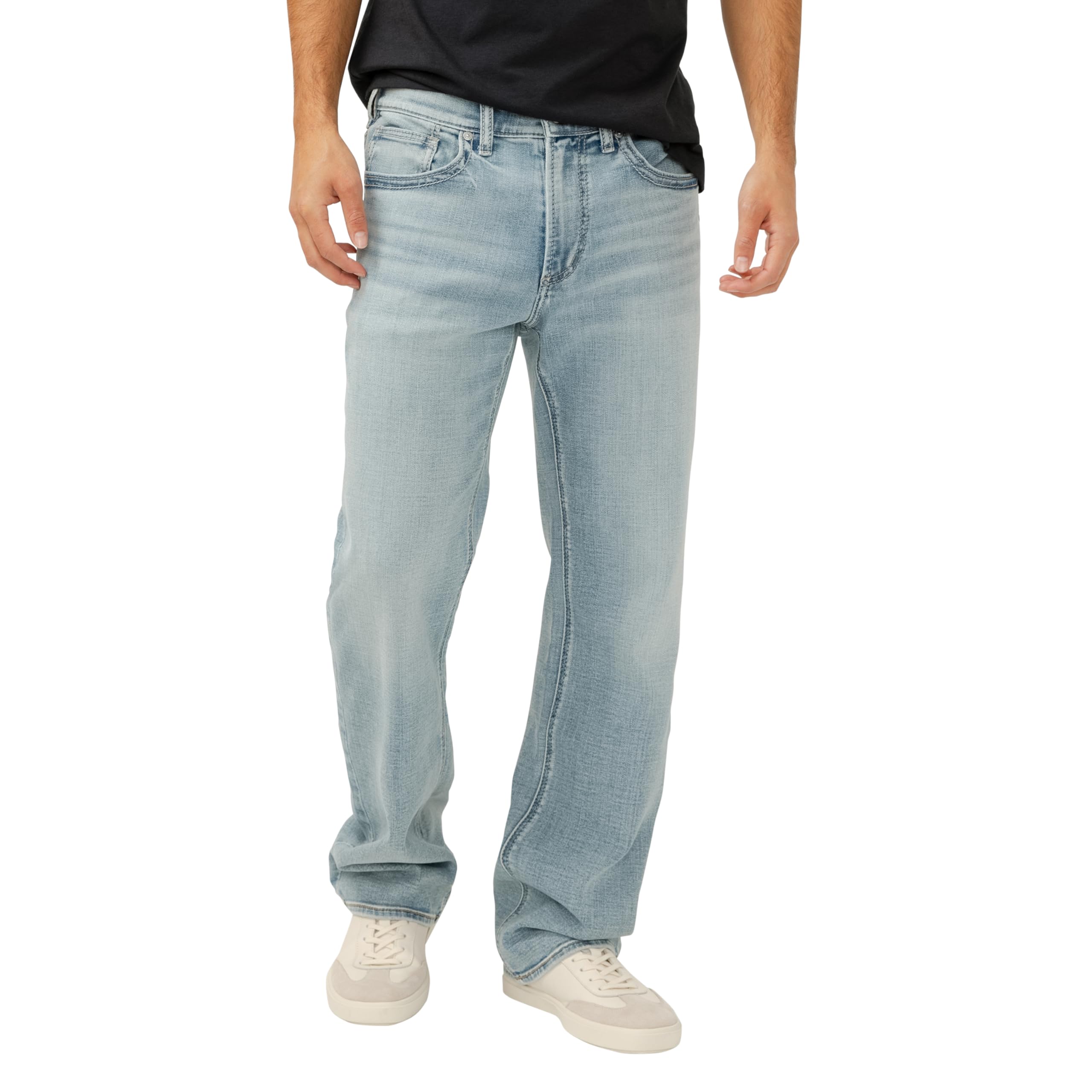 Silver Jeans Co. Men's Gordie Relaxed Fit Straight Leg Jeans, Groove Image
