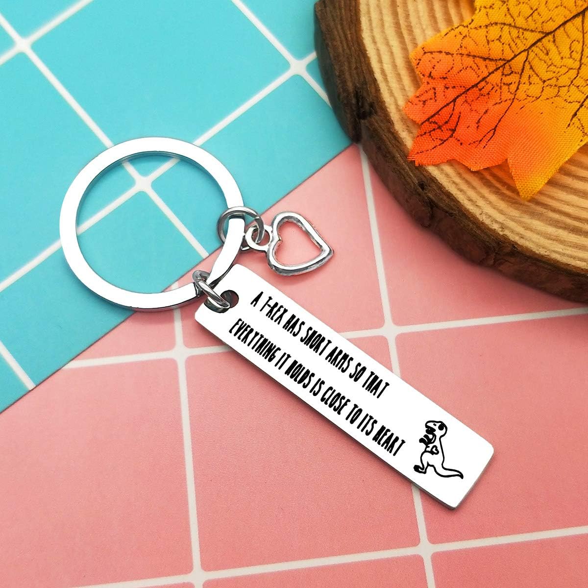 Dinosaur Keyring Inspirational Gift Dinosaur Lovers Christmas Keyring Gifts Inspirational Keychain for Daughter Son T-Rex Charm Keyring Gift Dinosaur Motivational Keychain T-Rex Encouragement Keychain - Image 4