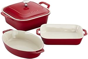 STAUB Ceramics Baking Dish Set, 4 pc, Cherry