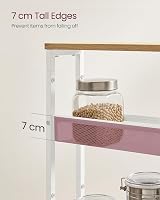 VASAGLE 4-Tier Kitchen Cart Oak White 13 cm Deep Trolley with Castors view 6