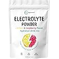 Hydration Electrolyte Powder, 1lb (69 Servings) - No Sugar, Essential Minerals for Metcon & HIIT - High Potassium with Lemon Raspberry Flavored - Made with Real Lemon Juice & Coconut Water - Non-GMO
