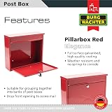Burg-Wächter MB02R Red Elegance Wall Mounted Weatherproof Post Box 36x31x10cm view 2