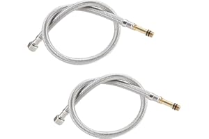 LEADAHEAD 24-Inch Bathroom Kitchen Faucet Connector Braided Stainless Steel Supply Hose 3/8-Inch Female Compression Thread x M10 Male Connector 2 Pcs(1 pair)