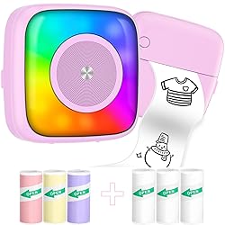 Mini Printer Sticker Printer Print Pod with 6 Rolls