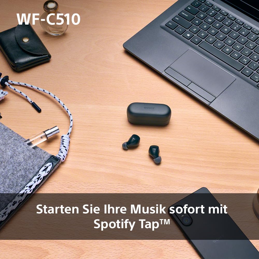 Sony WF-C510 Truly Wireless Kopfhörer - Kleine, leichte Bluetooth In-Ear-Kopfhörer mit Multipoint-Connection, Ambient Sound, IPX4 Rating, Spotify Tap, Quick Charge, 22 HR Akku, iOS & Android - Schwarz 9