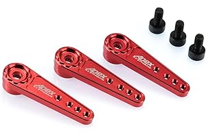 Apex RC Products Red 25T for Futaba/Savox Aluminum Servo Horn - 3 Pack #8028