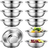 Tioncy 10 Pack Small Mixing Bowls, 3/4 Quart Stainless Steel Prep Bowl for Sauces, Snacks, Side Salads, 6.3 Inch Cooking Baking Bowls Set with Flat Base, Dishwasher Safe