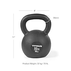 Titan Fitness 32 KG Cast Iron Kettlebell, Single