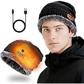 Peabownn Heated Hat Men Women Beanie - USB Winter Warming Heat Hat for Cold Morning No Power Supply Included Not Rechargeable