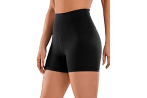 CRZ YOGA Naked Feeling Biker Shorts 4'' - High Waist Yoga Workout Running Gym Spandex Womens